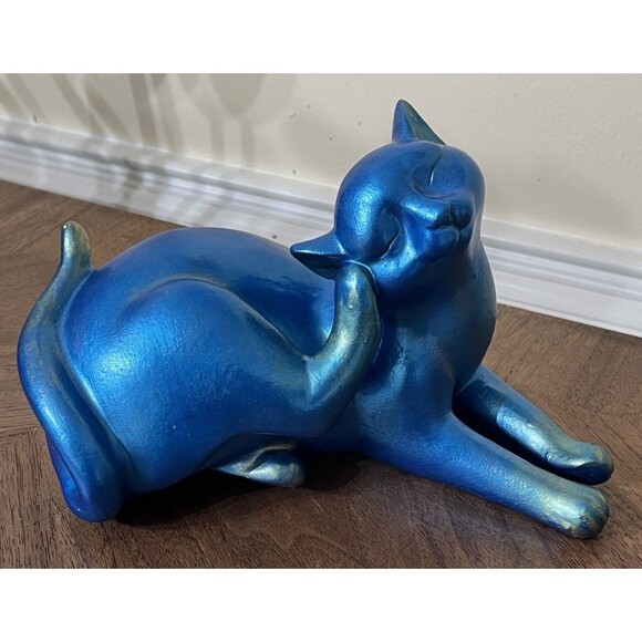 Vintage Hand Painted Cat Resin Whimsical Mid Century Modern OOAK Scratch Fever - Picture 1 of 9